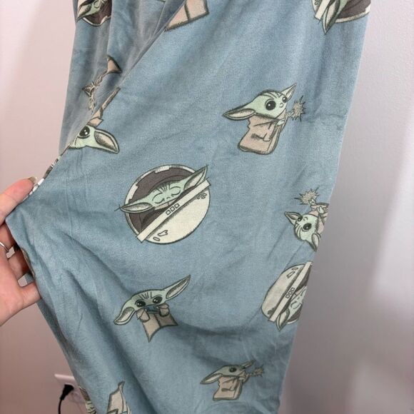 Star Wars Baby Yoda Fleece Elastic Waste Drawstring Pajama Pants Medium Soft - Picture 7 of 12